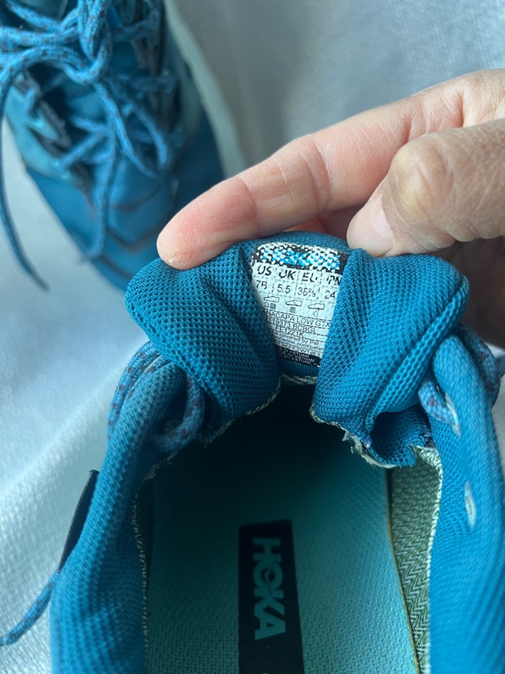 Hoka Teal and Light Aqua Trail Shoe - Picture 14 of 16